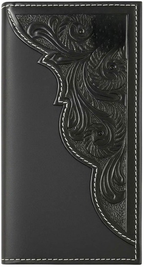 Western Tooled Rodeo Wallet Black