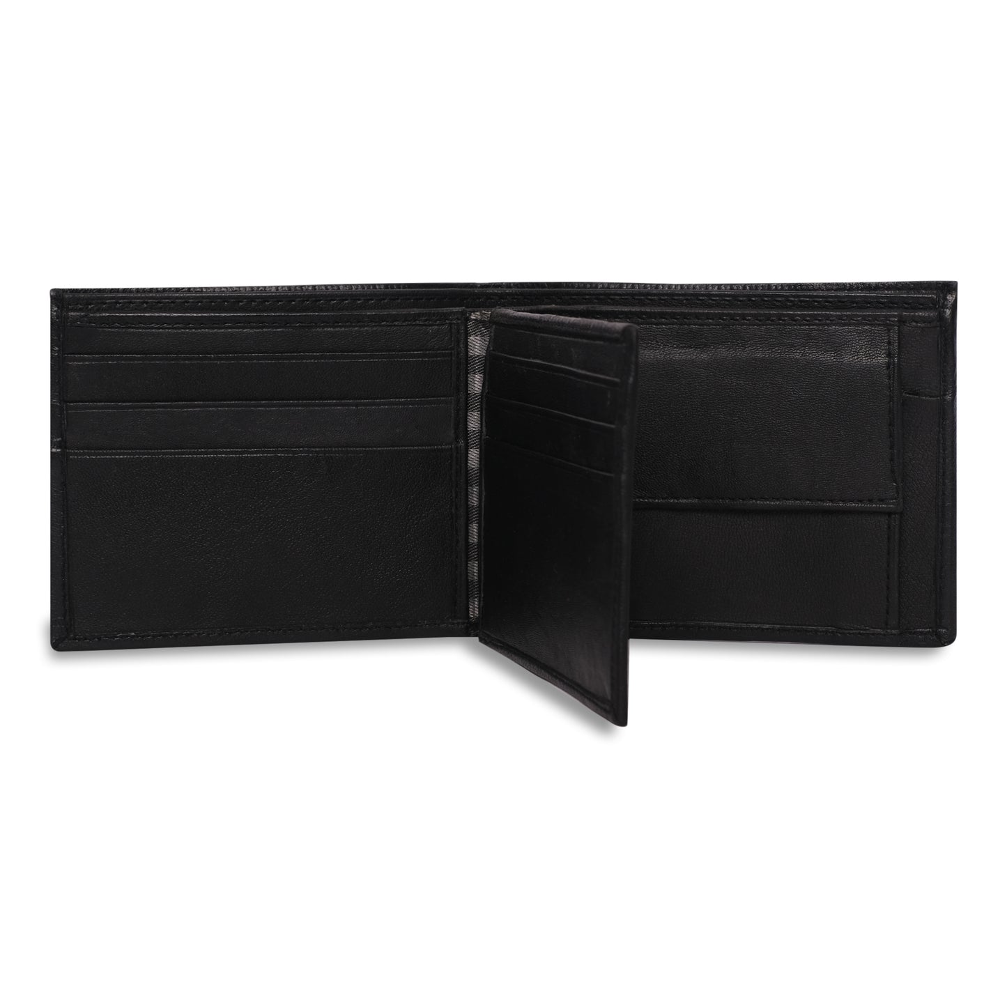 Lambskin Center Flap with Coin Pocket Bifold Wallet