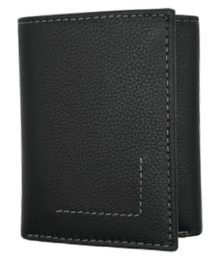 Natural Grain L-Stitch Trifold Wallet