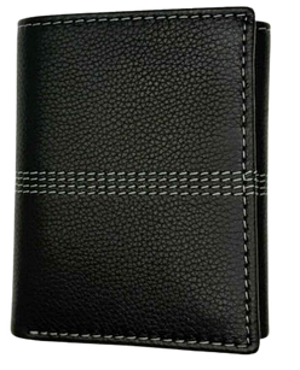Natural Grain Three Stitch Trifold Wallet